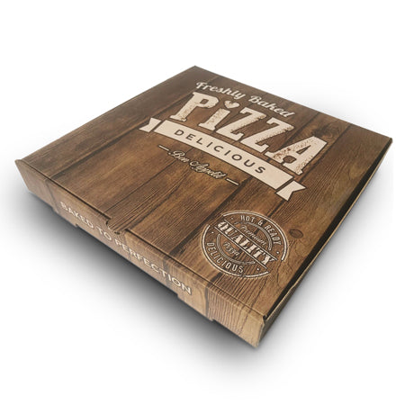 Premium Quality 7 INCH PIZZA BOX Take Away Fast Food Brown Printed Colour x  50